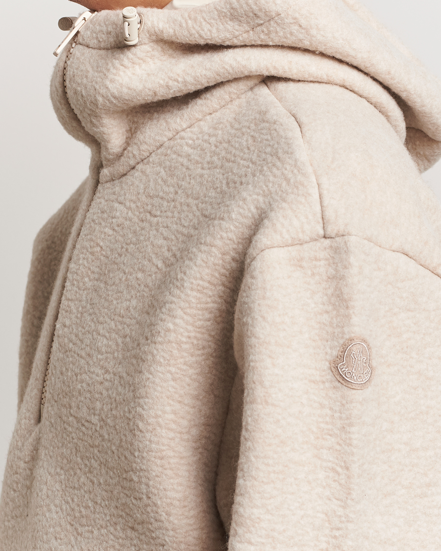 Men | Sweaters & Knitwear | Moncler | Half Zip Hoodie Beige