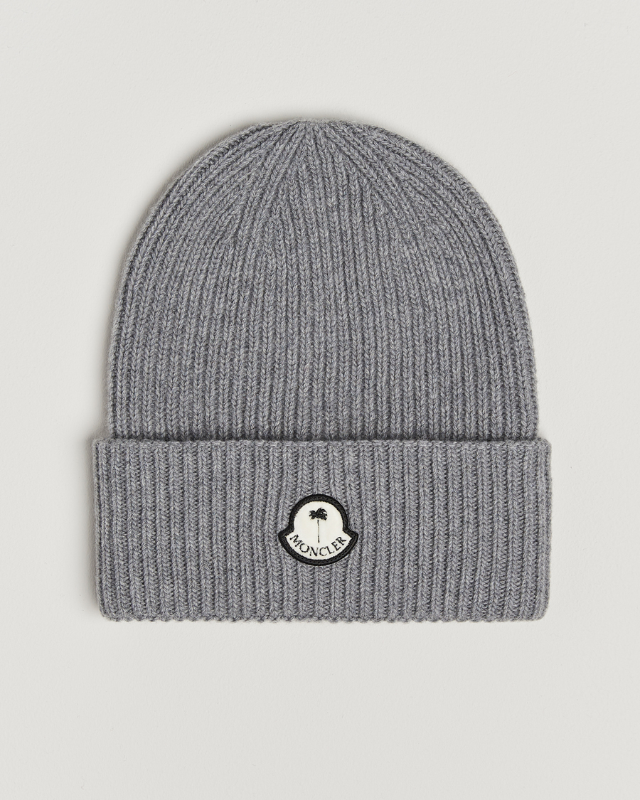 Men | Beanies | Moncler Genius | X Palm Angels Rib Wool Beanie Grey
