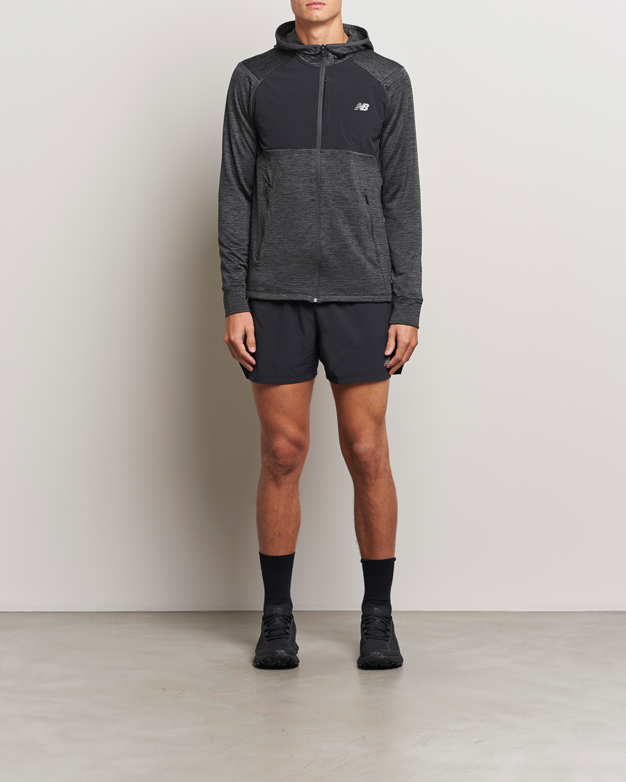 Men | Sweaters & Knitwear | New Balance Running | Heat Grid Hooded Full Zip Black
