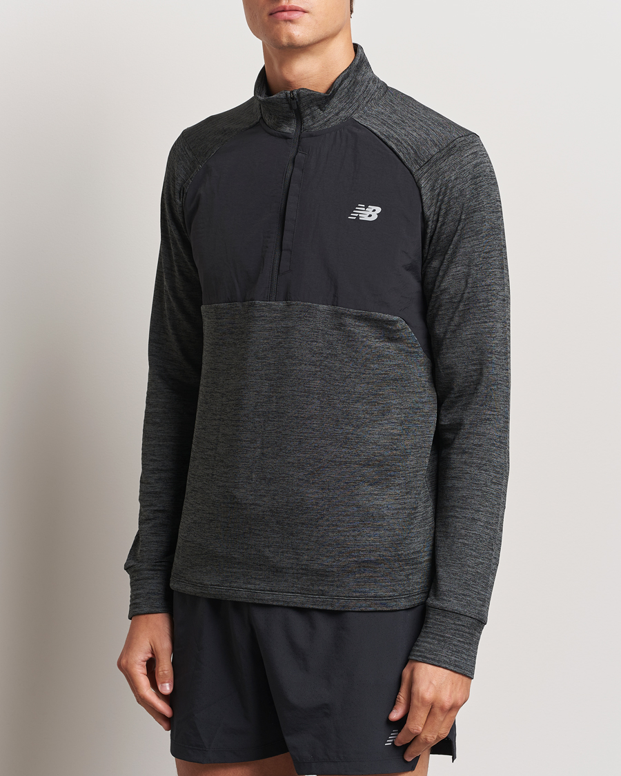 Men | Sweaters & Knitwear | New Balance Running | Heat Grid Half Zip Black