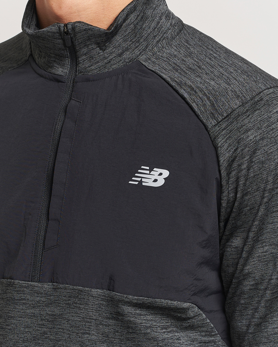 Men | Sweaters & Knitwear | New Balance Running | Heat Grid Half Zip Black