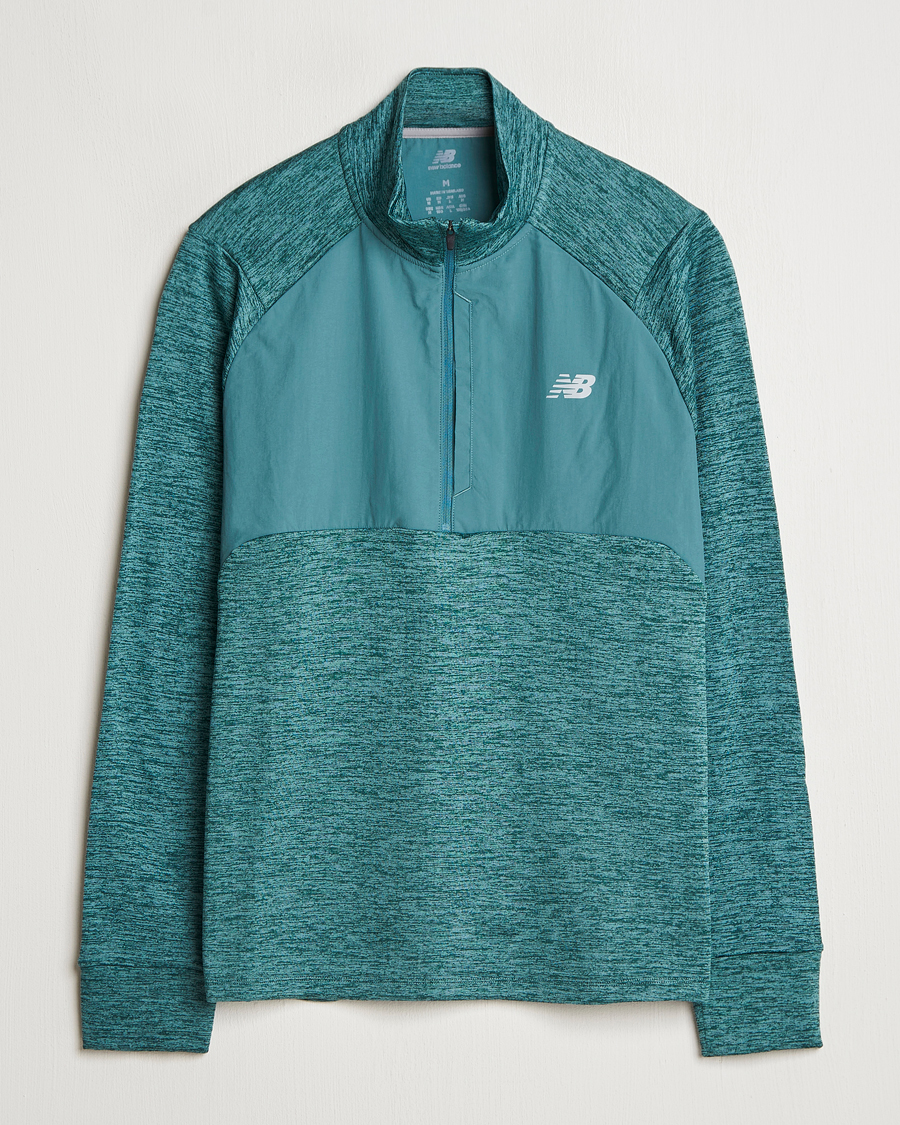 Men | Sweaters & Knitwear | New Balance Running | Heat Grid Half Zip New Spruce