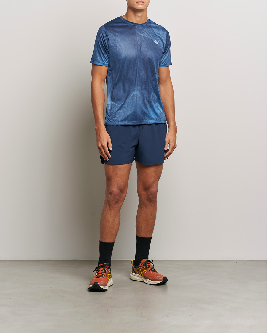 Men | Shorts | New Balance Running | Athletics 5 Run Shorts Navy
