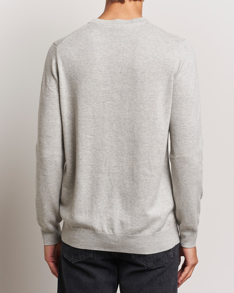 Men | Sweaters & Knitwear | Lyle & Scott | Cotton/Merino Crew Neck Jumper Light Grey Marl