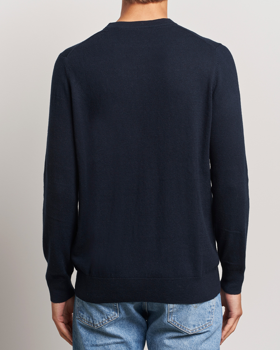 Men | Sweaters & Knitwear | Lyle & Scott | Cotton/Merino Crew Neck Jumper Dark Navy