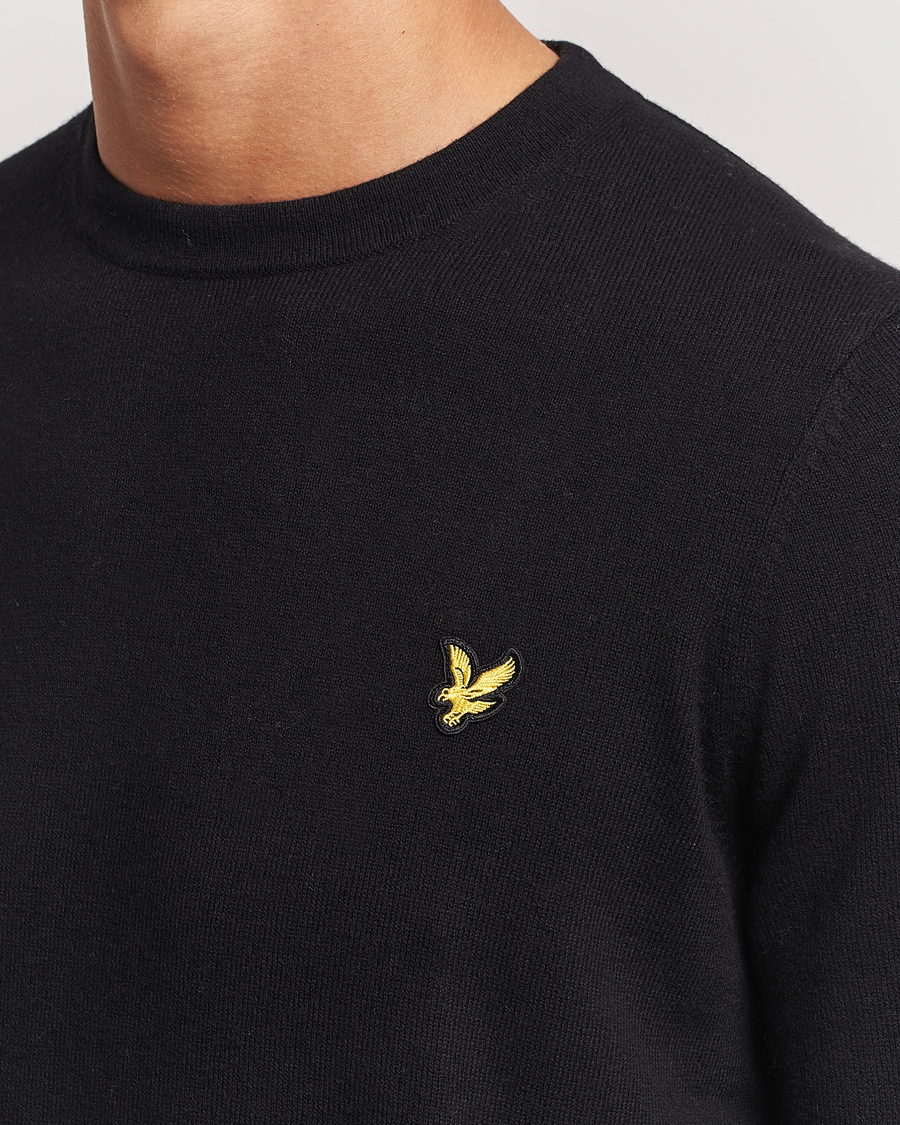 Men | Sweaters & Knitwear | Lyle & Scott | Cotton/Merino Crew Neck Jumper Jet Black