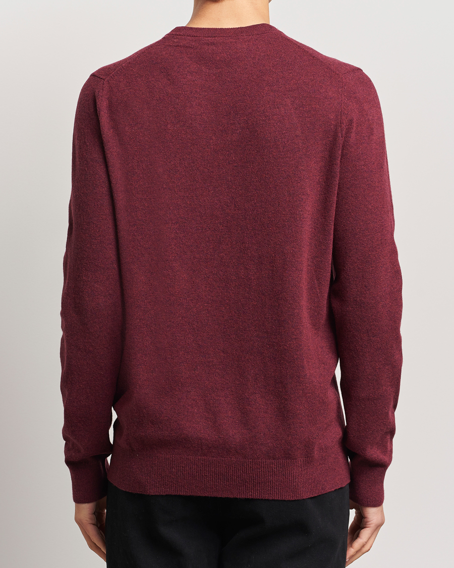 Men | Sweaters & Knitwear | Lyle & Scott | Lambswool Crew Neck Pullover Burgundy Marl