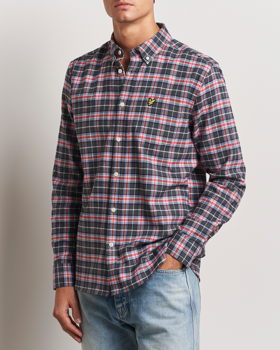 Men | Shirts | Lyle & Scott | Checked Flannel Shirt Blue Smoke