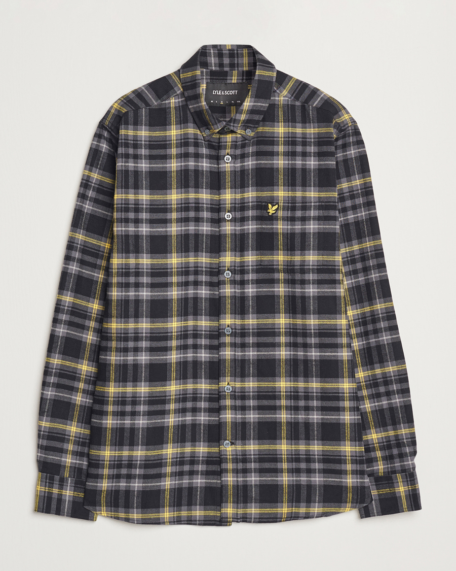 Men | Shirts | Lyle & Scott | Checked Flannel Shirt Jet Black