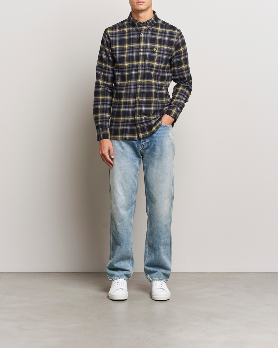 Men | Shirts | Lyle & Scott | Checked Flannel Shirt Jet Black