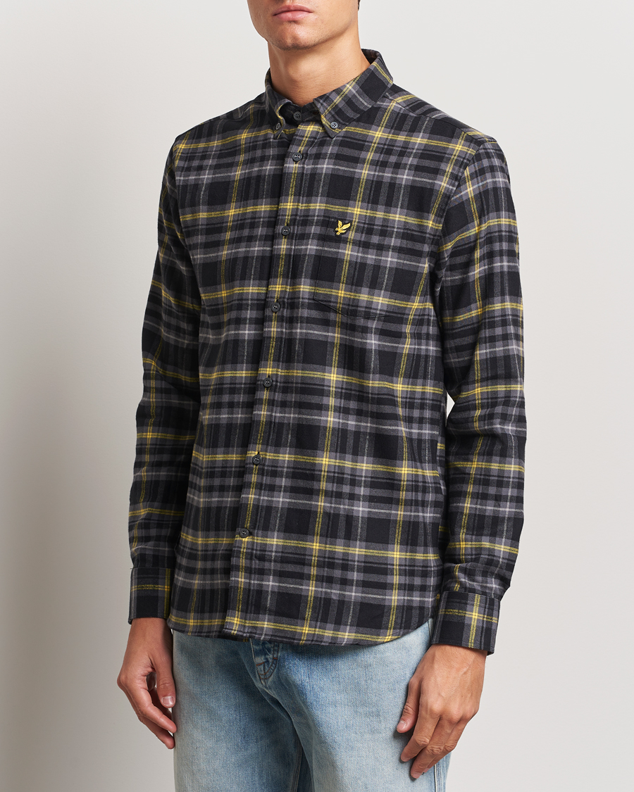 Men | Shirts | Lyle & Scott | Checked Flannel Shirt Jet Black