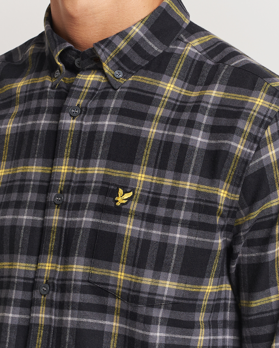 Men | Shirts | Lyle & Scott | Checked Flannel Shirt Jet Black