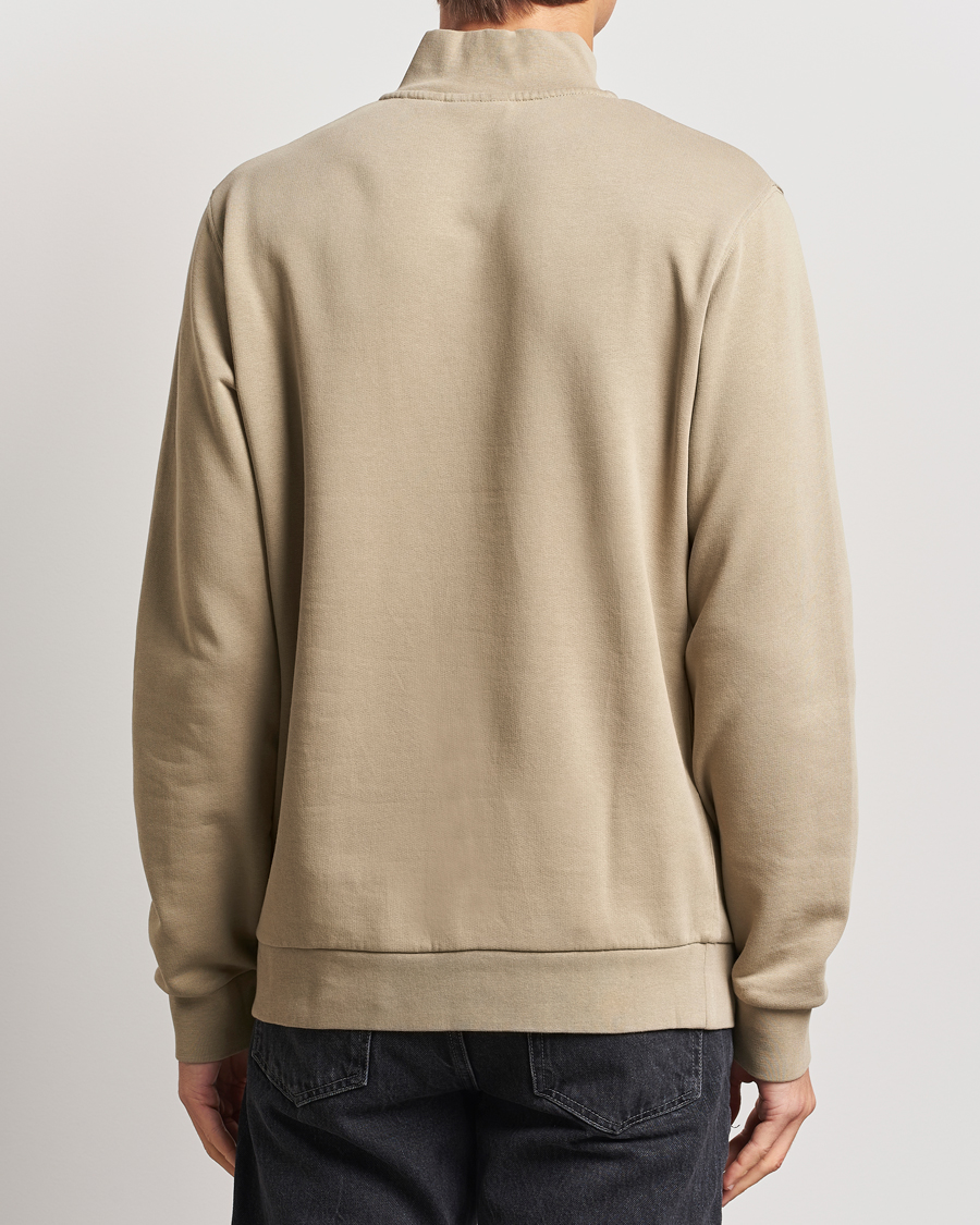 Men | Sweaters & Knitwear | Lyle & Scott | Loopback Half Zip Sweater Sage Uniform