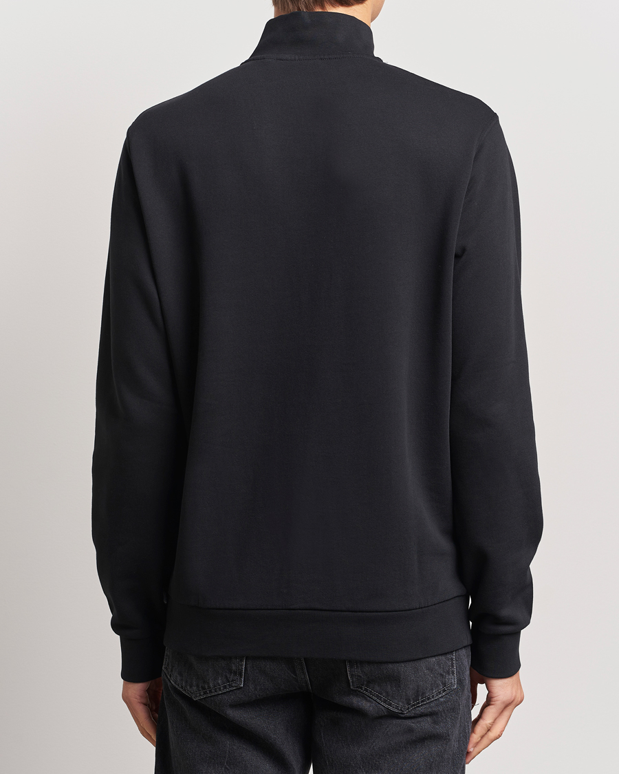 Men | Sweaters & Knitwear | Lyle & Scott | Loopback Half Zip Sweater Jet Black