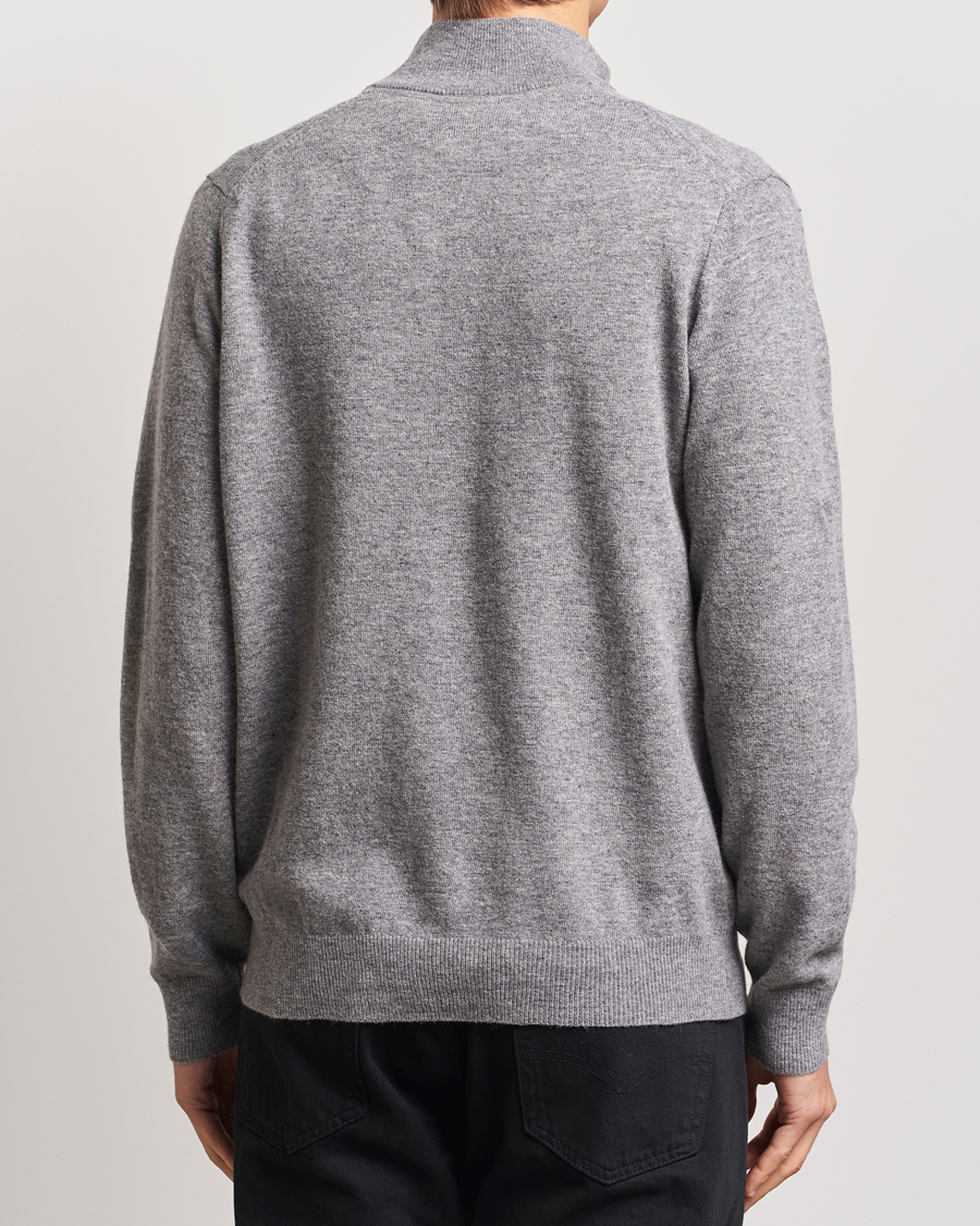 Men | Sweaters & Knitwear | Lyle & Scott | Lambswool Full Zip Mid Grey Marl