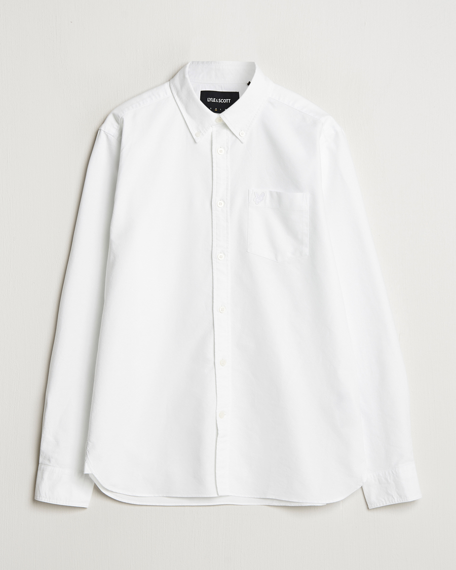 Men | Shirts | Lyle & Scott | Tonal Eagle Plain Oxford Shirt White