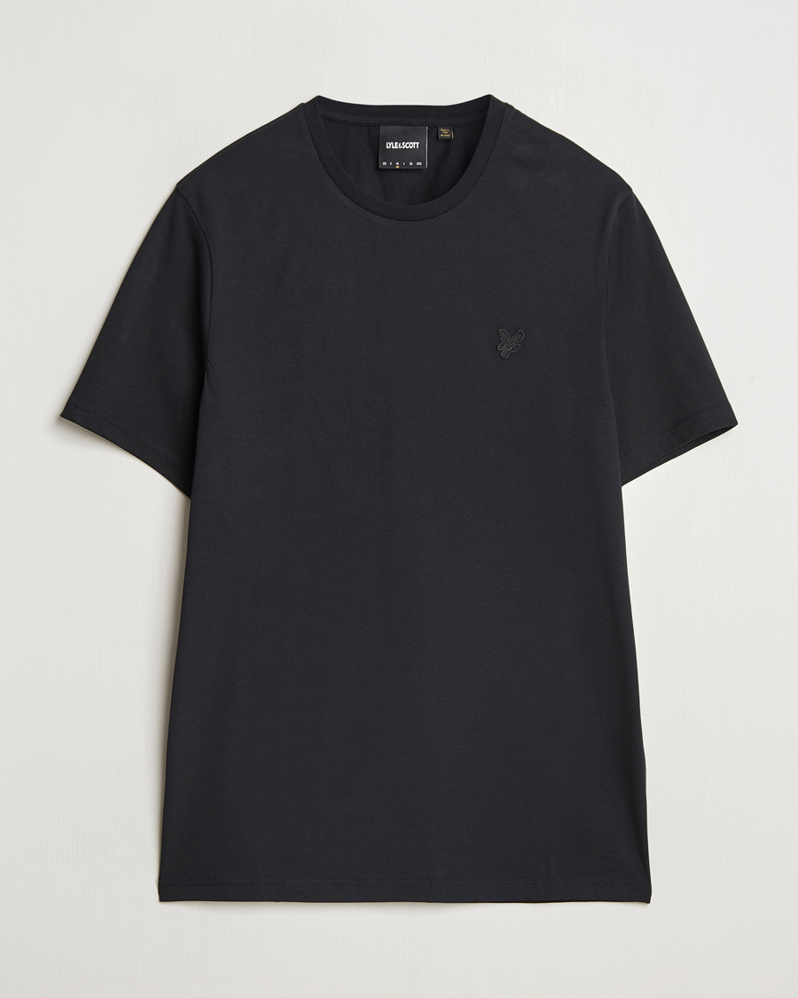 Men | T-Shirts | Lyle & Scott | Tonal Eagle Crew Neck T-Shirt Jet Black