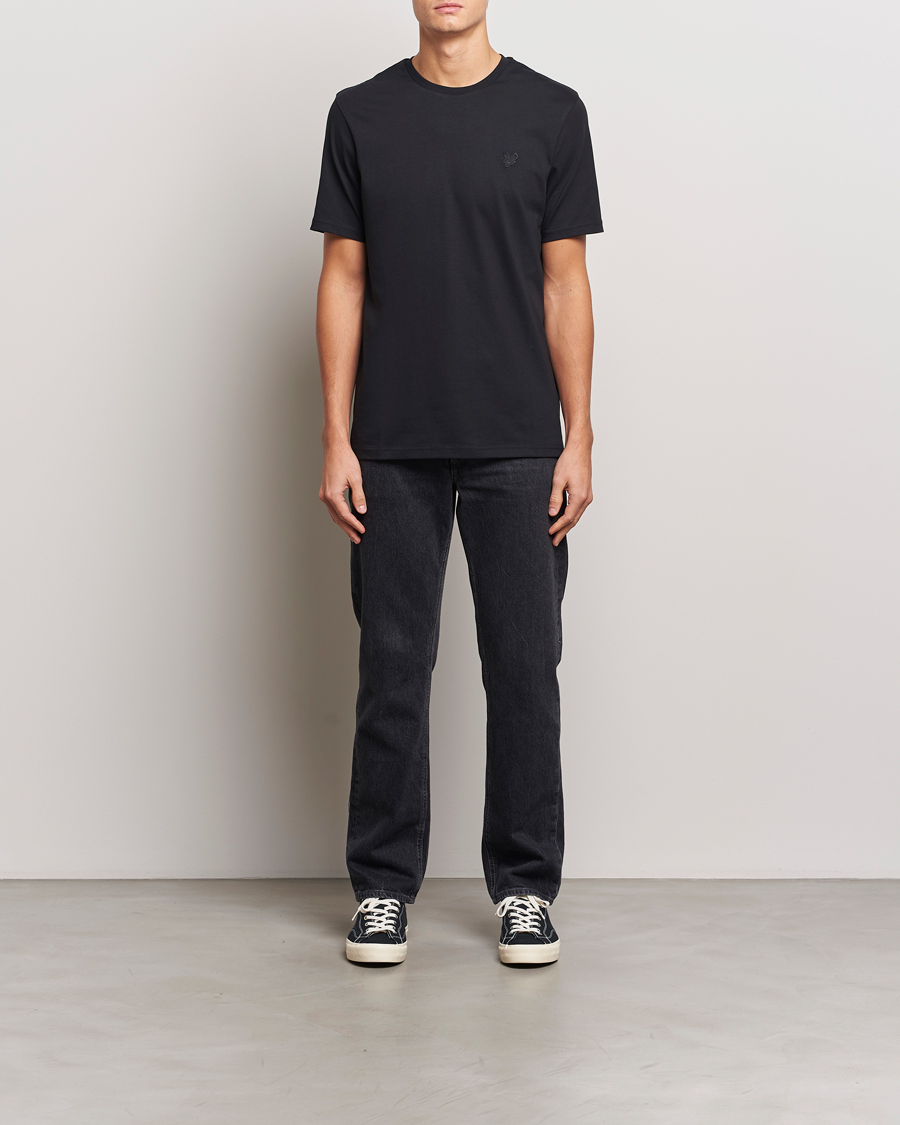 Men | T-Shirts | Lyle & Scott | Tonal Eagle Crew Neck T-Shirt Jet Black