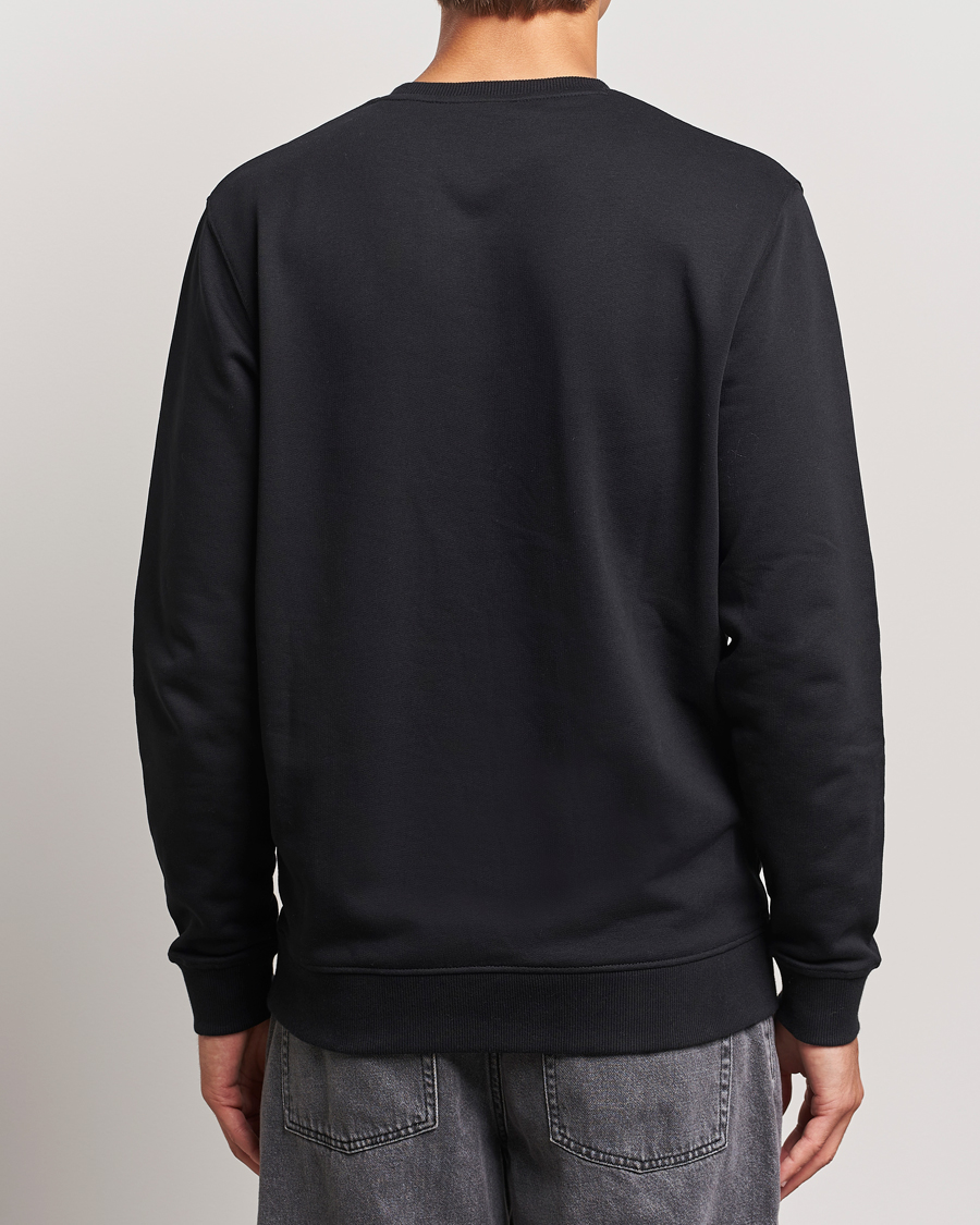 Men | Sweaters & Knitwear | Lyle & Scott | Tonal Eagle Crew Neck Sweatshirt Jet Black