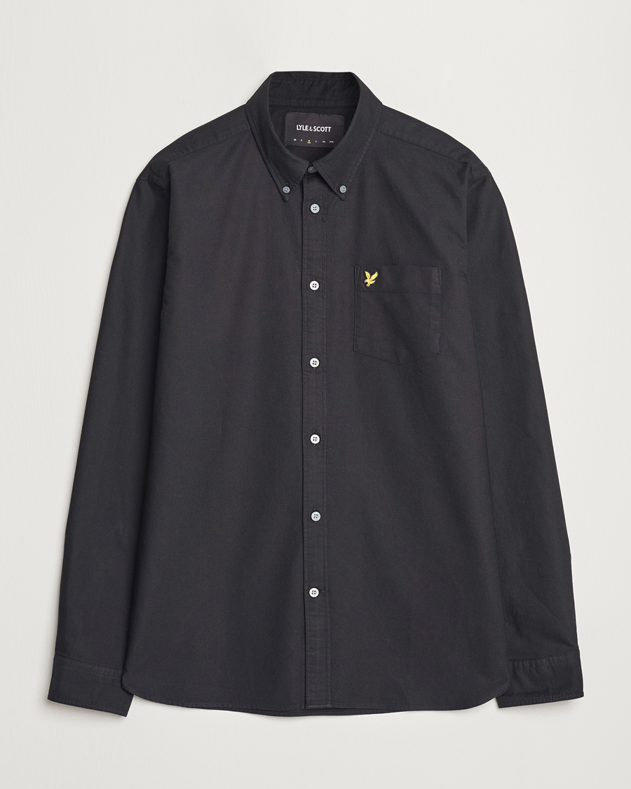 Men | Shirts | Lyle & Scott | Lightweight Oxford Shirt Jet Black