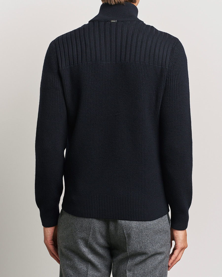 Men | Coats & Jackets | Herno | Knitted Hybrid Jacket Navy