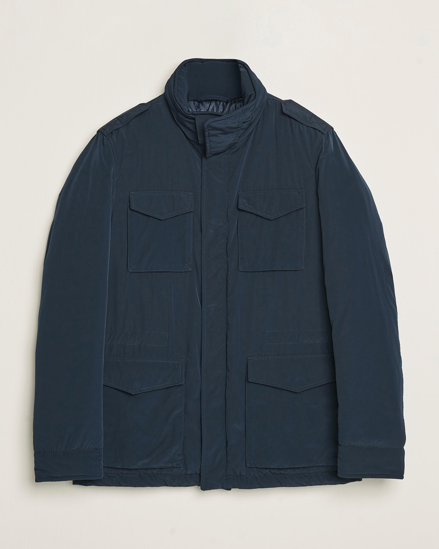 Men | Coats & Jackets | Herno | Soft Nylon Field Jacket Navy