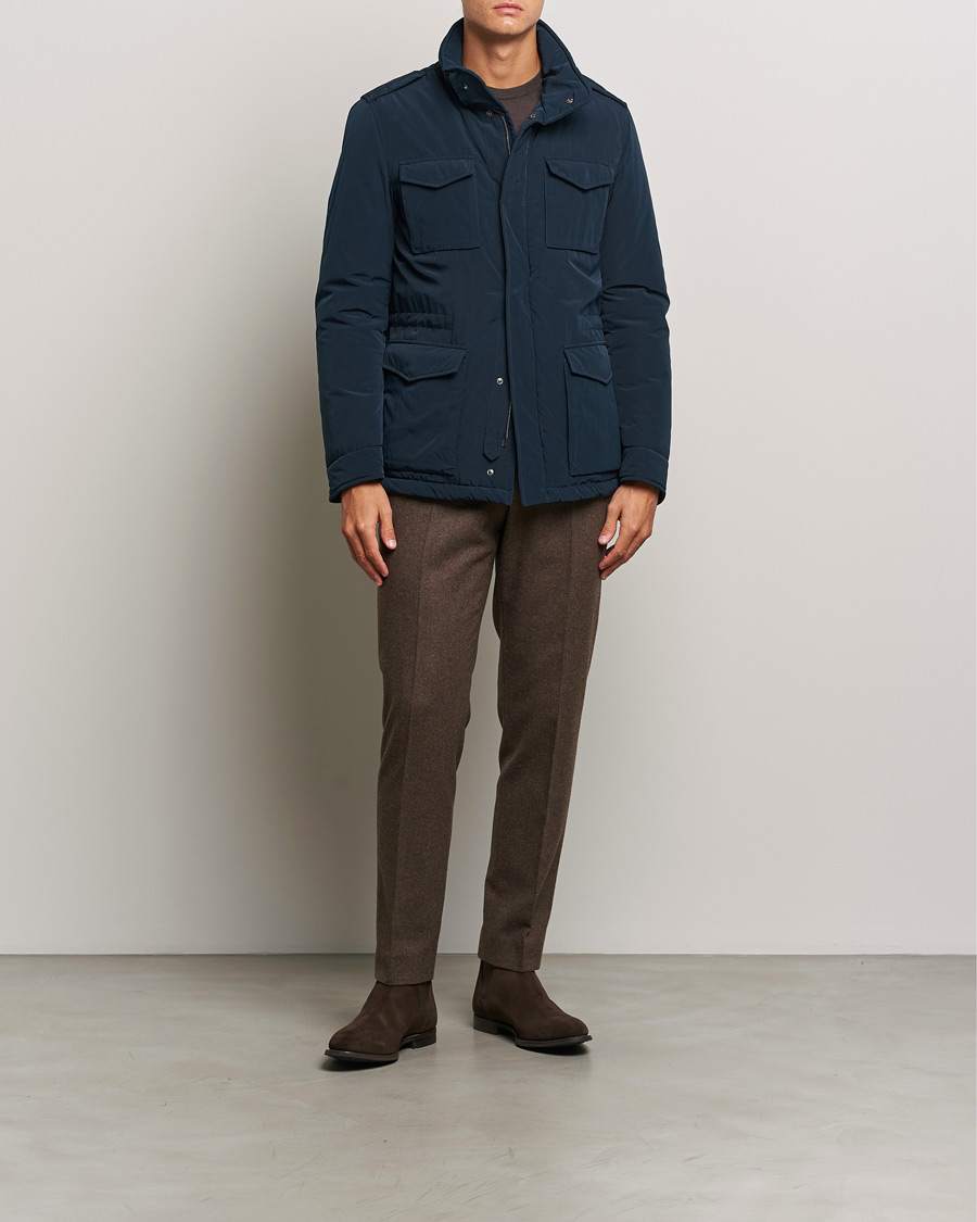 Men | Coats & Jackets | Herno | Soft Nylon Field Jacket Navy