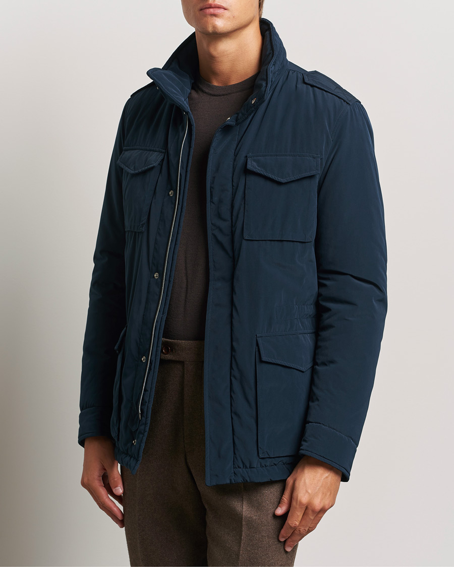 Men | Coats & Jackets | Herno | Soft Nylon Field Jacket Navy