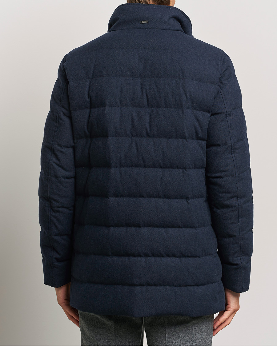 Men | Coats & Jackets | Herno | Cashmere Flannel Down Coat Navy