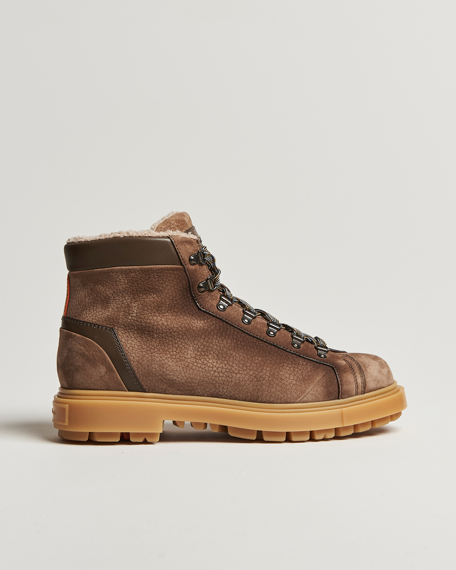 Men | Santoni St Moritz Winter Boot Brown Nubuck | Santoni | St Moritz Winter Boot Brown Nubuck