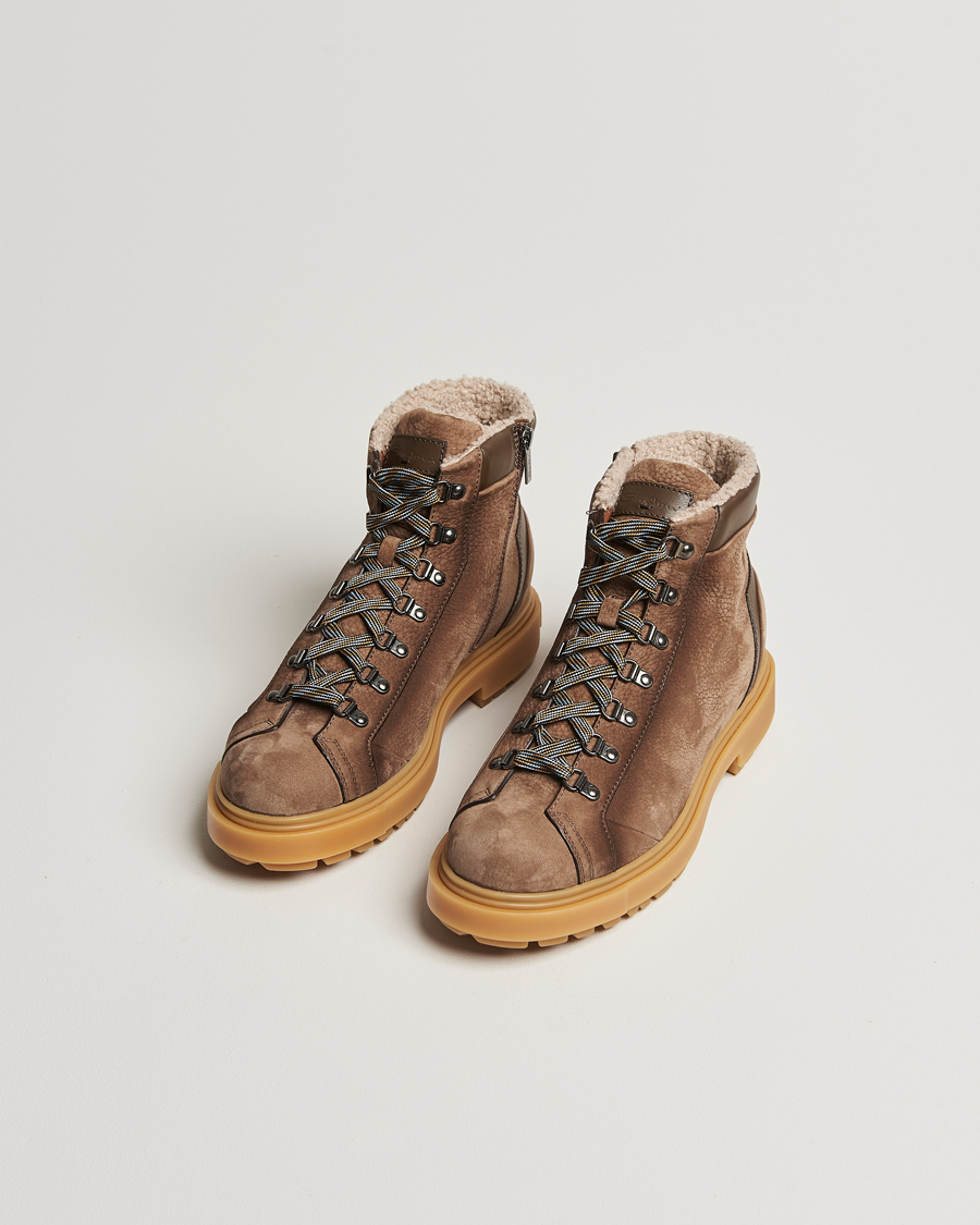Men | Santoni St Moritz Winter Boot Brown Nubuck | Santoni | St Moritz Winter Boot Brown Nubuck