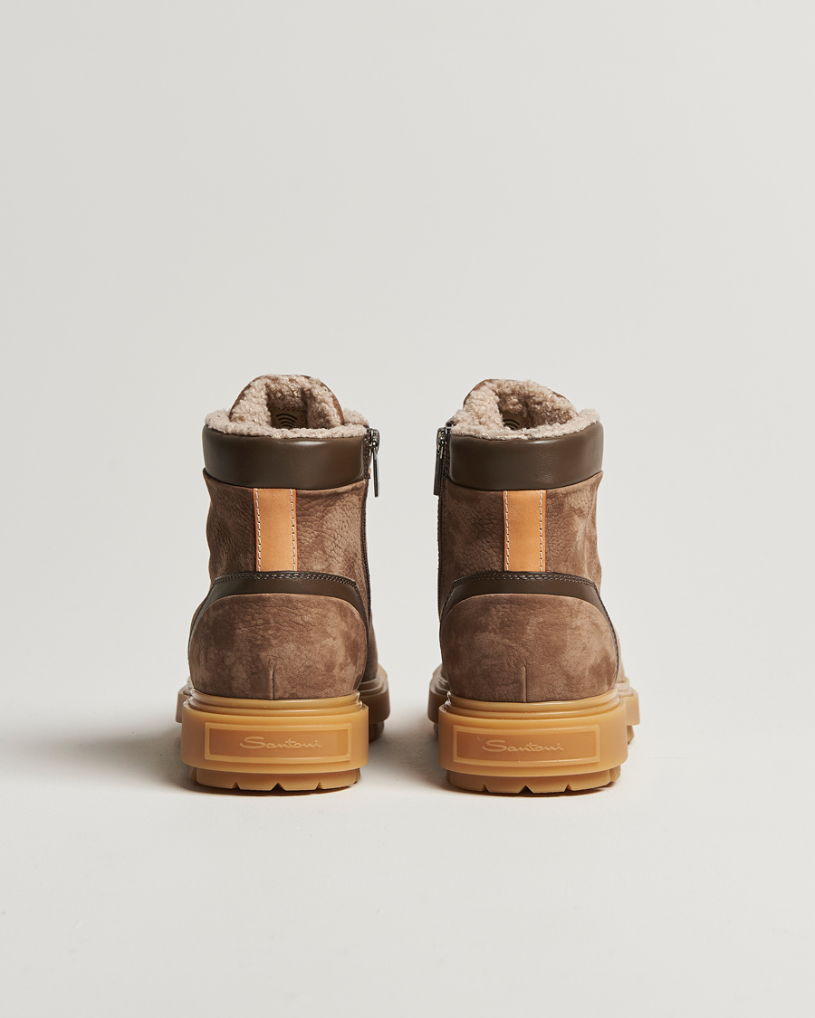 Men | Santoni St Moritz Winter Boot Brown Nubuck | Santoni | St Moritz Winter Boot Brown Nubuck