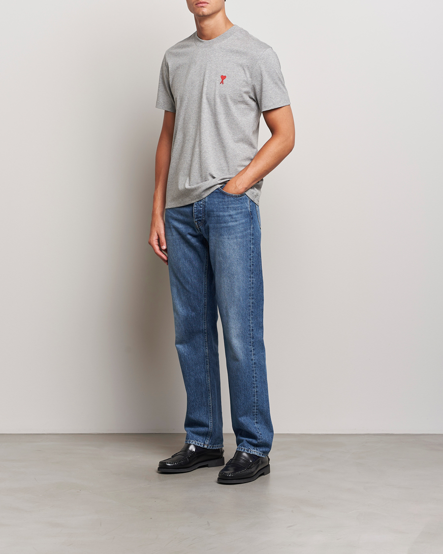 Men | T-Shirts | AMI | Heart Logo T-Shirt Heather Grey