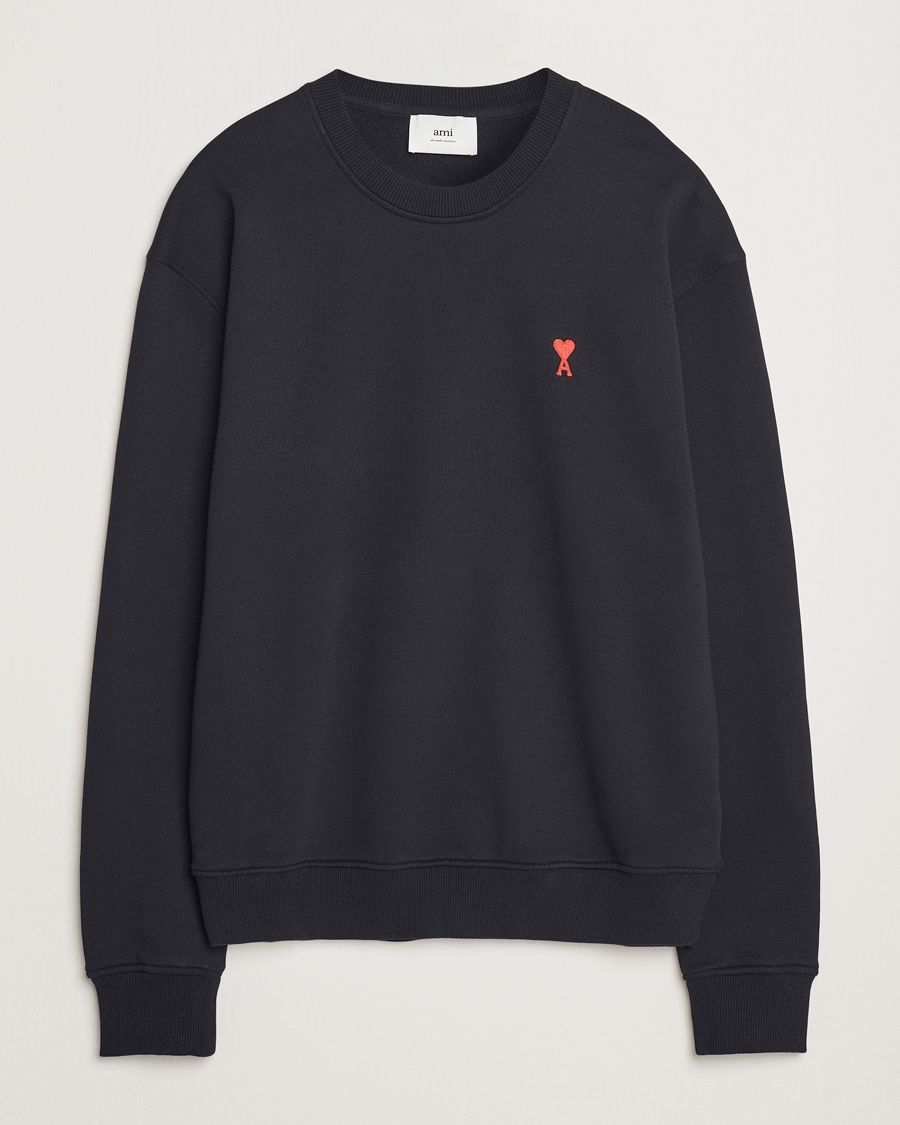 Men | Sweaters & Knitwear | AMI | Heart Logo Sweatshirt Black