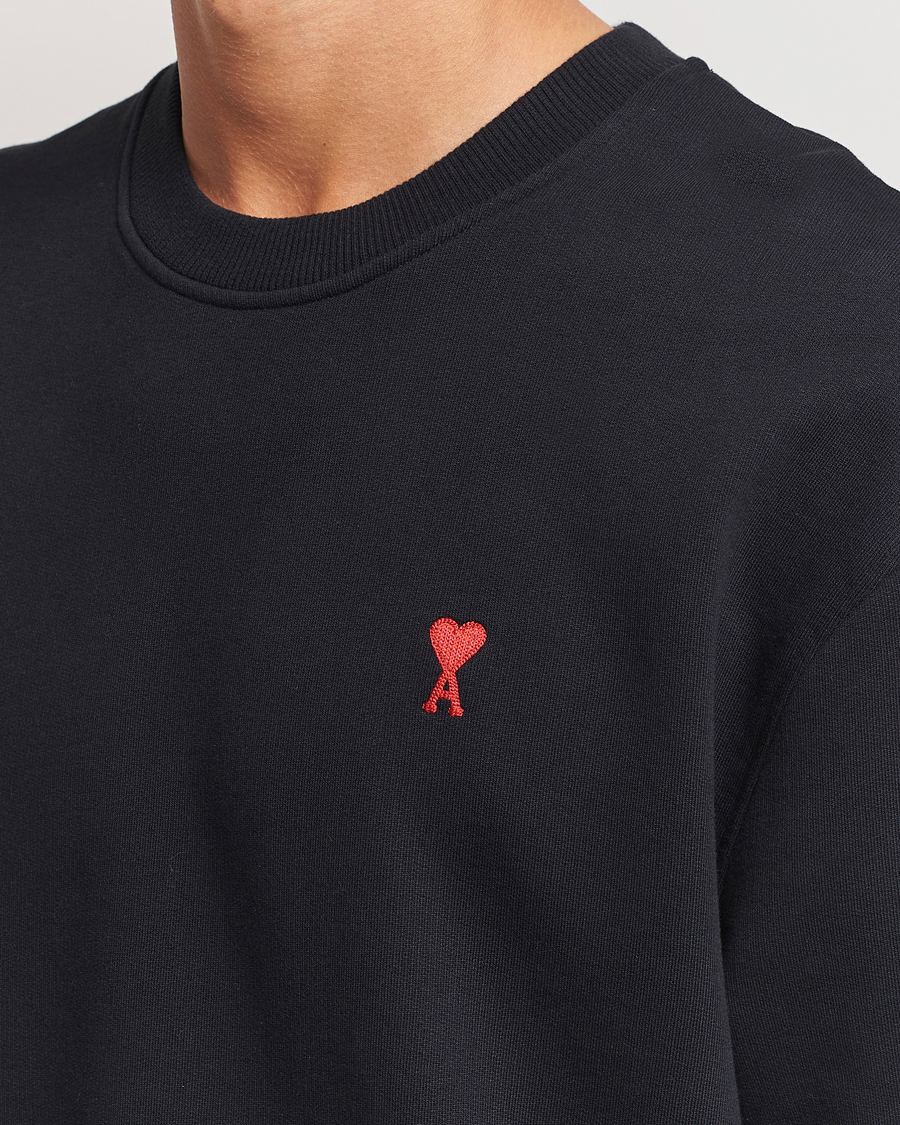 Men | Sweaters & Knitwear | AMI | Heart Logo Sweatshirt Black