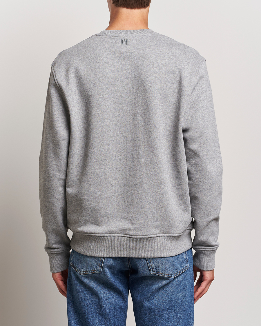 Men | Sweaters & Knitwear | AMI | Heart Logo Sweatshirt Heather Grey
