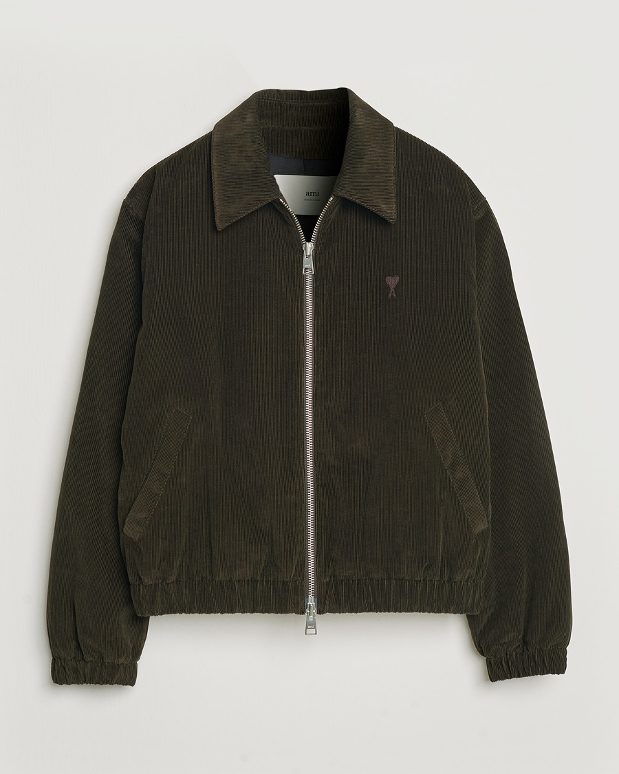 Men | Coats & Jackets | AMI | Light Padded Corduroy Jacket Dark Coffee