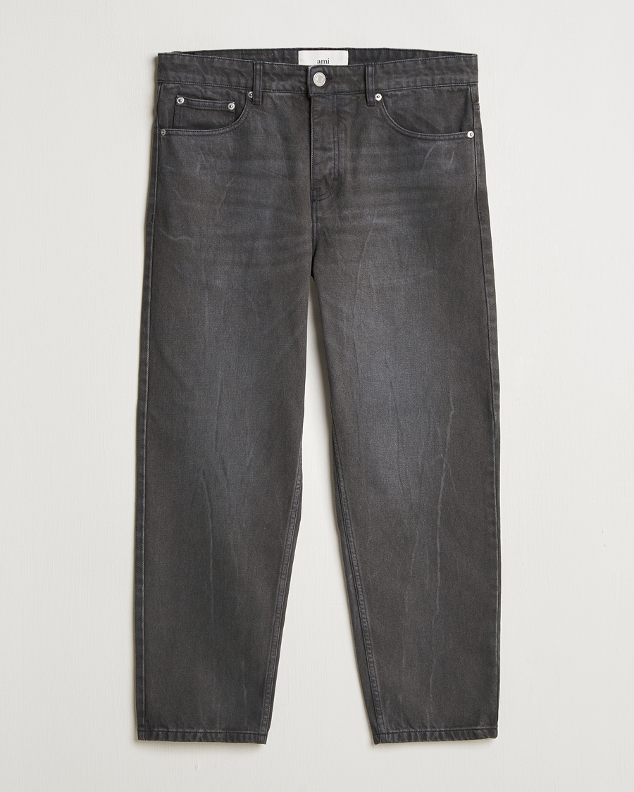 Men | Jeans | AMI | Tapered Fit Jeans Washed Black