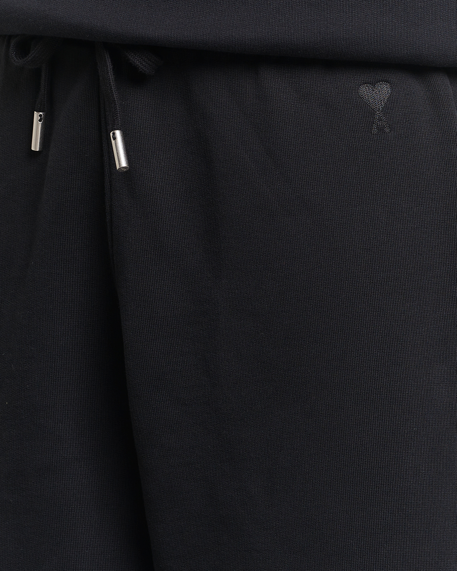 Men | Trousers | AMI | Tonal Heart Logo Sweatpants Black