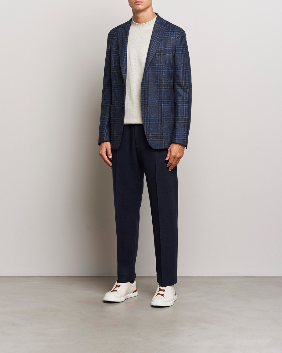 Men | Blazers | Zegna | Unconstructed Wool/Silk Blazer Navy Check