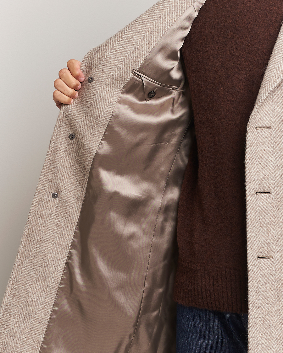 Men | Coats & Jackets | Zegna | Wool/Cashmere Double Breasted Coat Beige