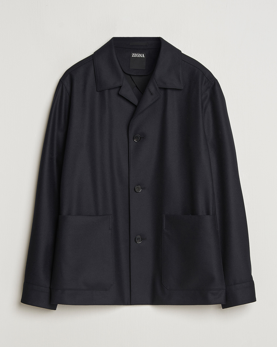 Men | Coats & Jackets | Zegna | Flannel Chore Jacket Black