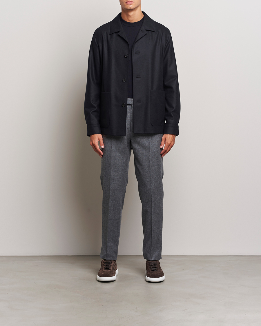 Men | Coats & Jackets | Zegna | Flannel Chore Jacket Black