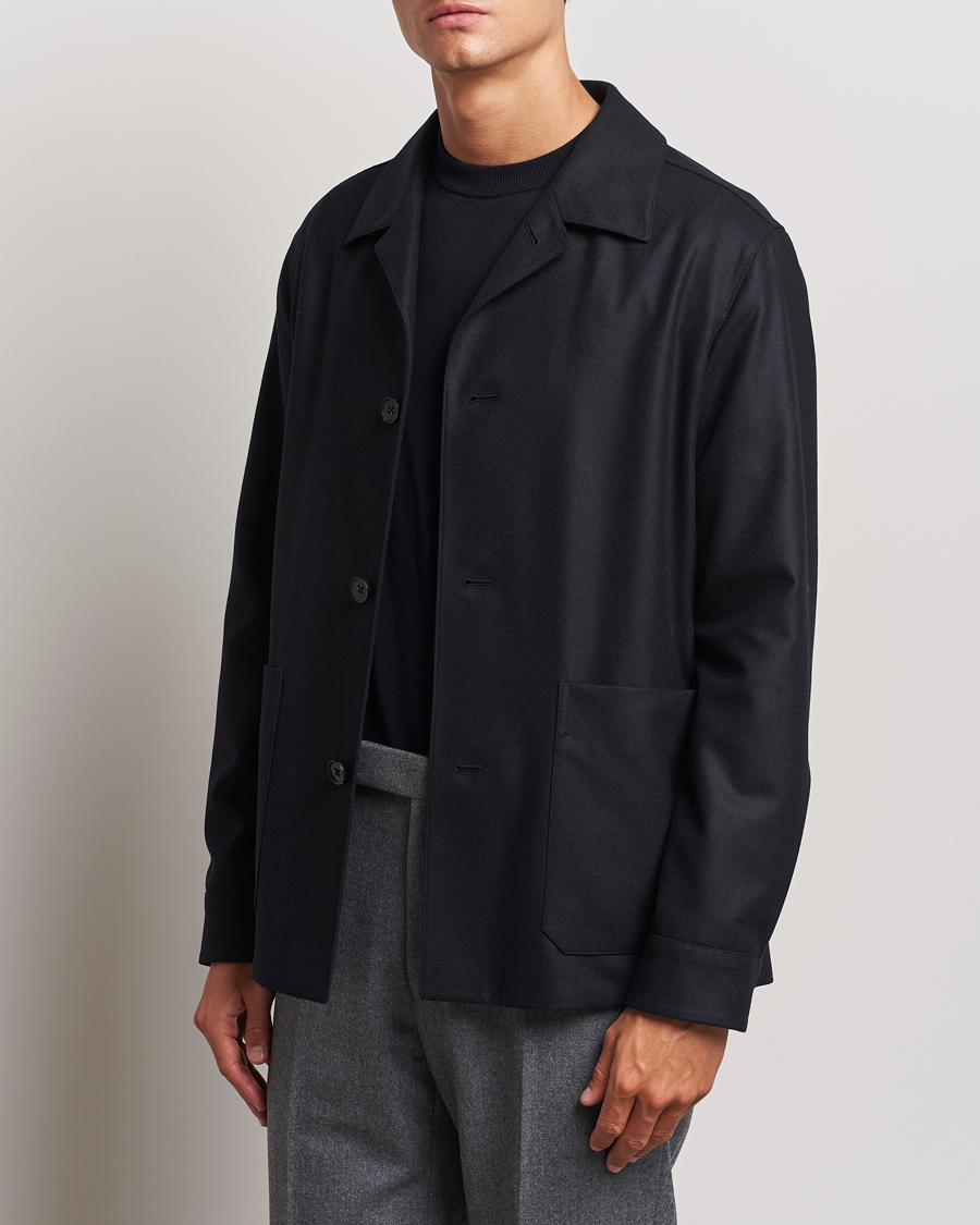 Men | Coats & Jackets | Zegna | Flannel Chore Jacket Black
