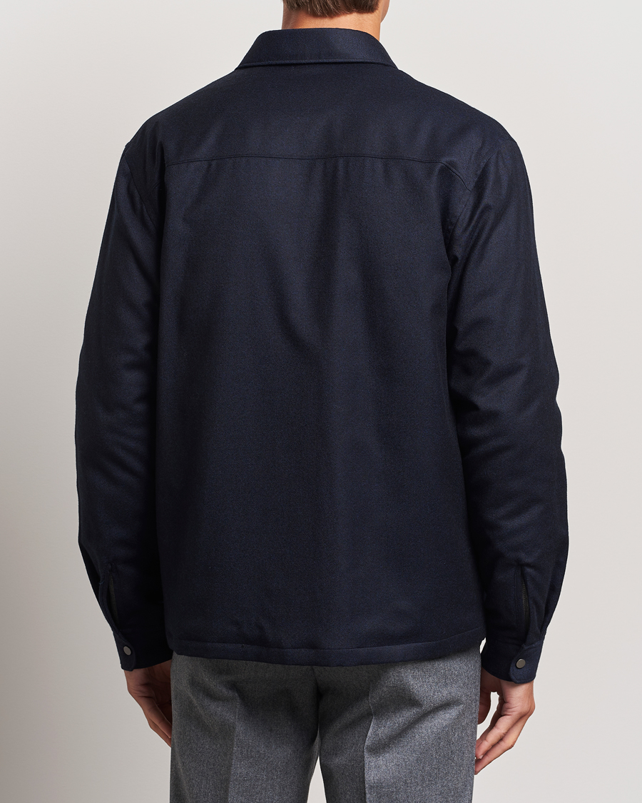 Men | Coats & Jackets | Zegna | Techmerino Flannel Shirt Jacket Navy