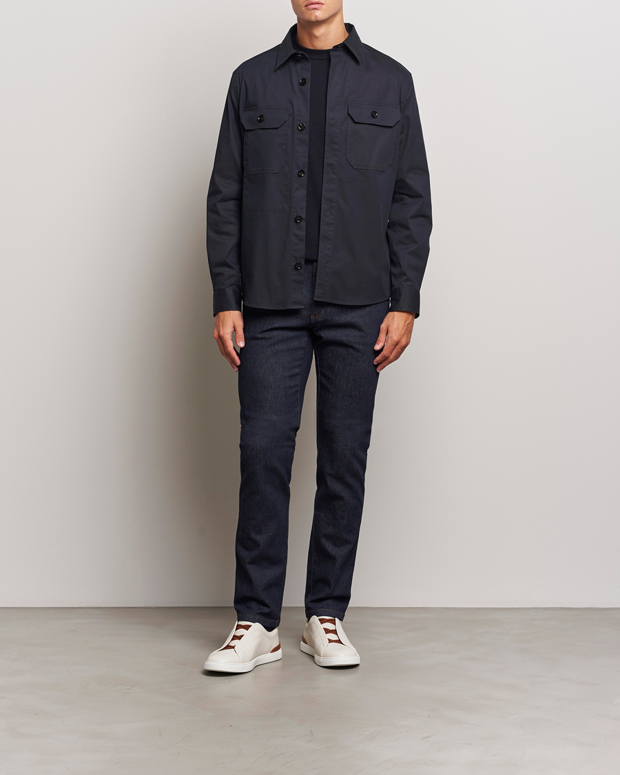 Men | Shirts | Zegna | Cotton Overshirt Navy