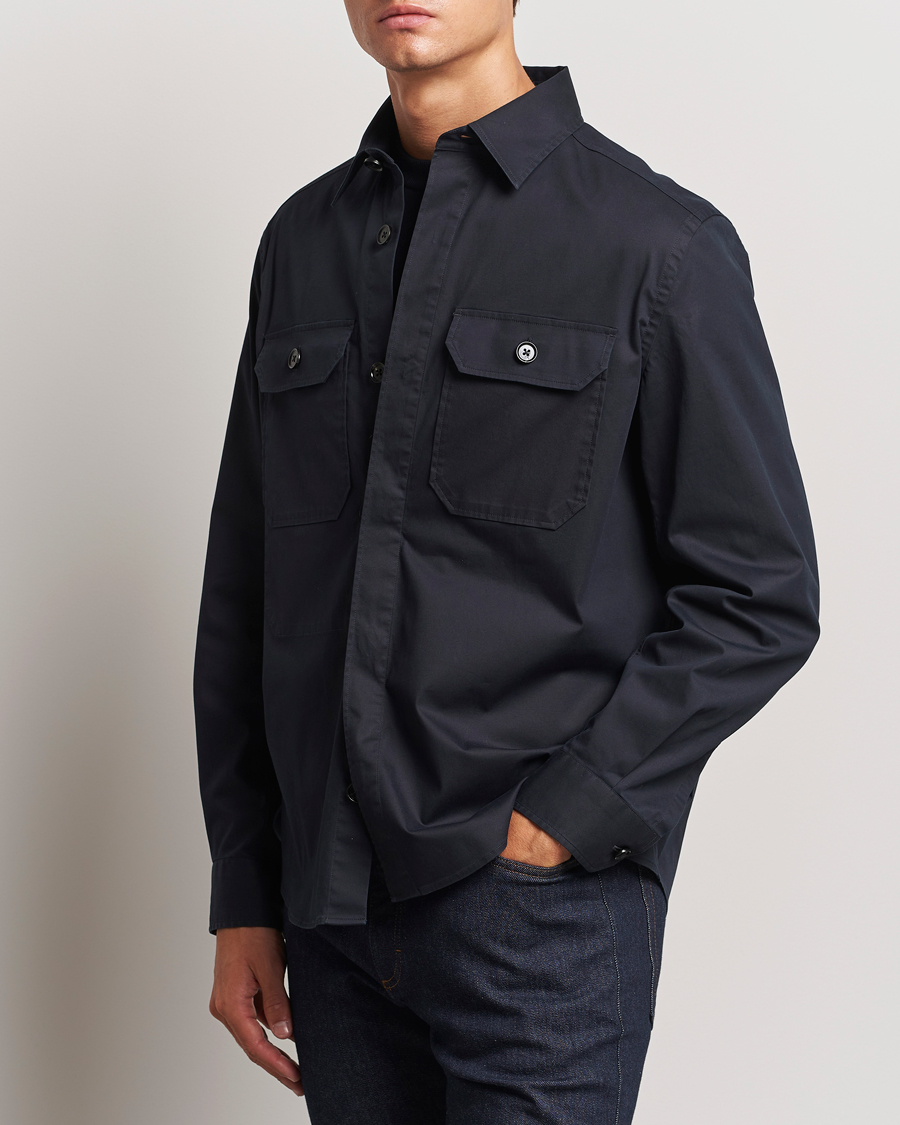 Men | Shirts | Zegna | Cotton Overshirt Navy