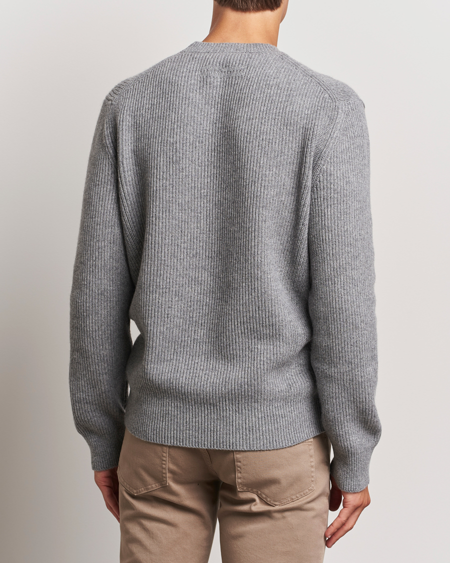 Men | Sweaters & Knitwear | Zegna | Oasi Cashmere Rib Crewneck Grey Melange