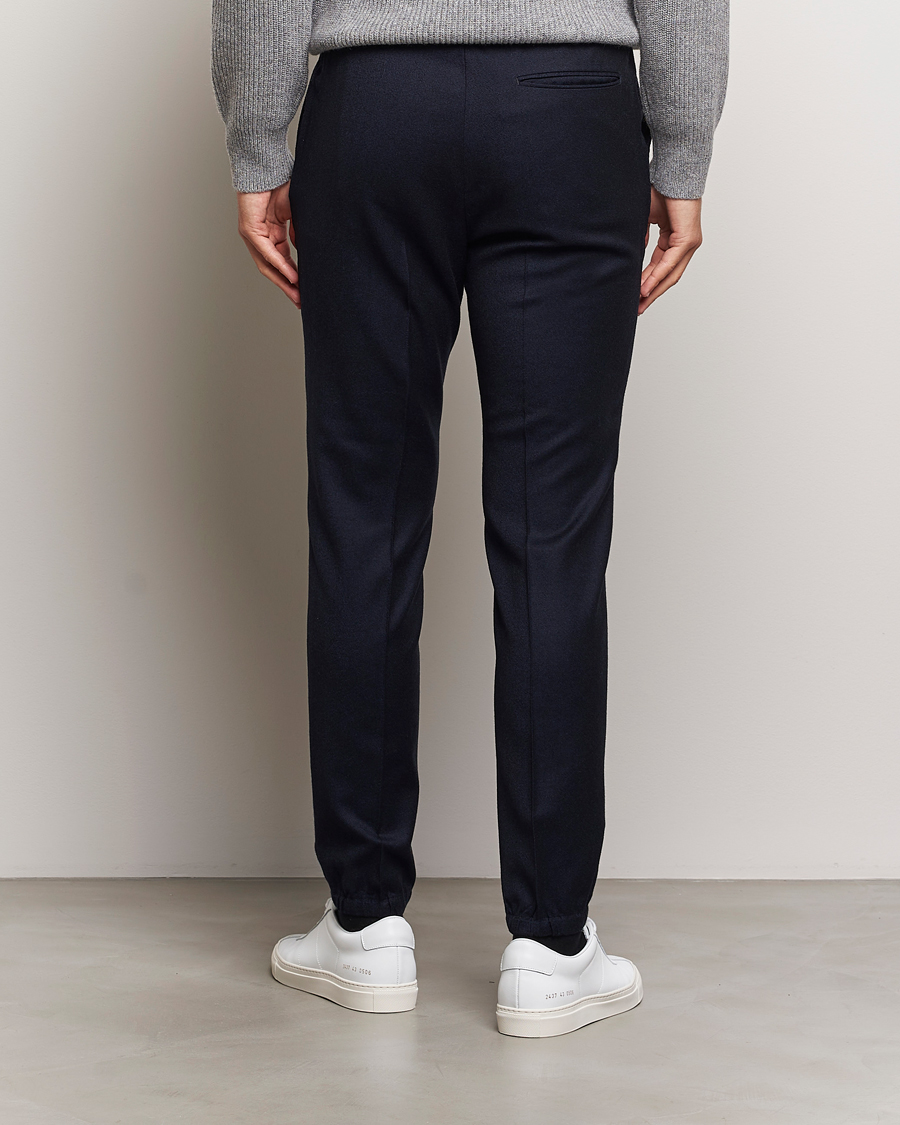 Men | Trousers | Zegna | Techmerino Flannel Drawstring Pants Navy