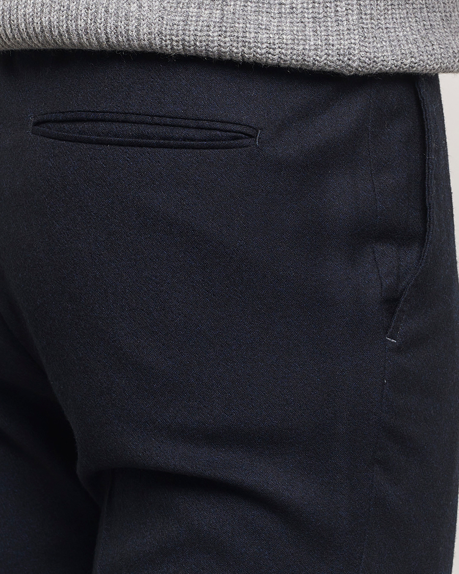 Men | Trousers | Zegna | Techmerino Flannel Drawstring Pants Navy